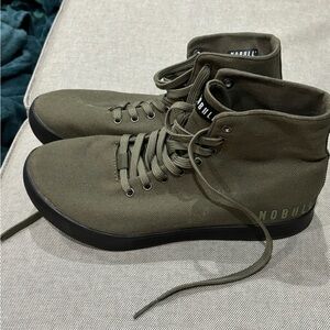 Green NOBULL canvas high top trainers (needs new insoles)